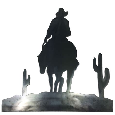 sheet metal silhouettes|metal cowboy silhouette yard art.